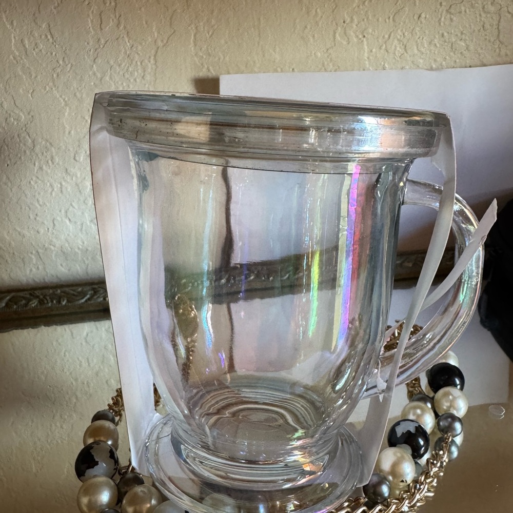 Iridescent Glass Mug with Handle